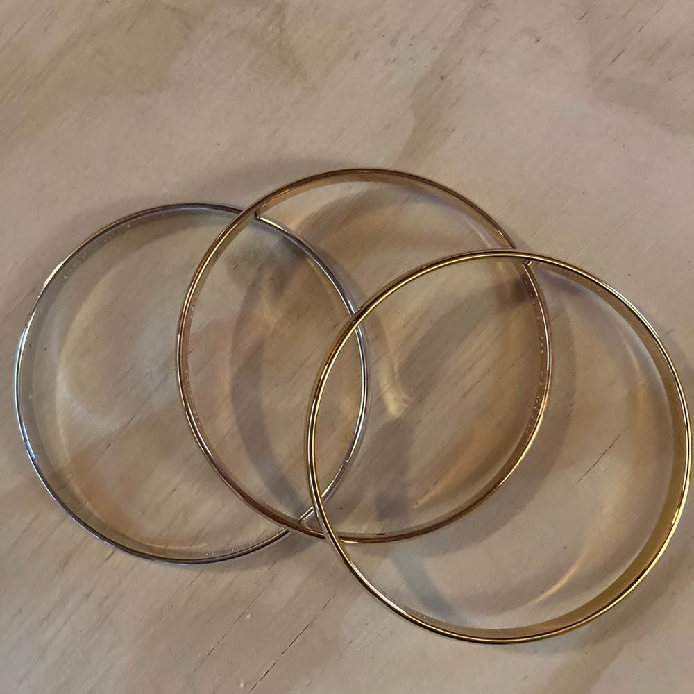 Kate spade gold, silver and rose gold bangles